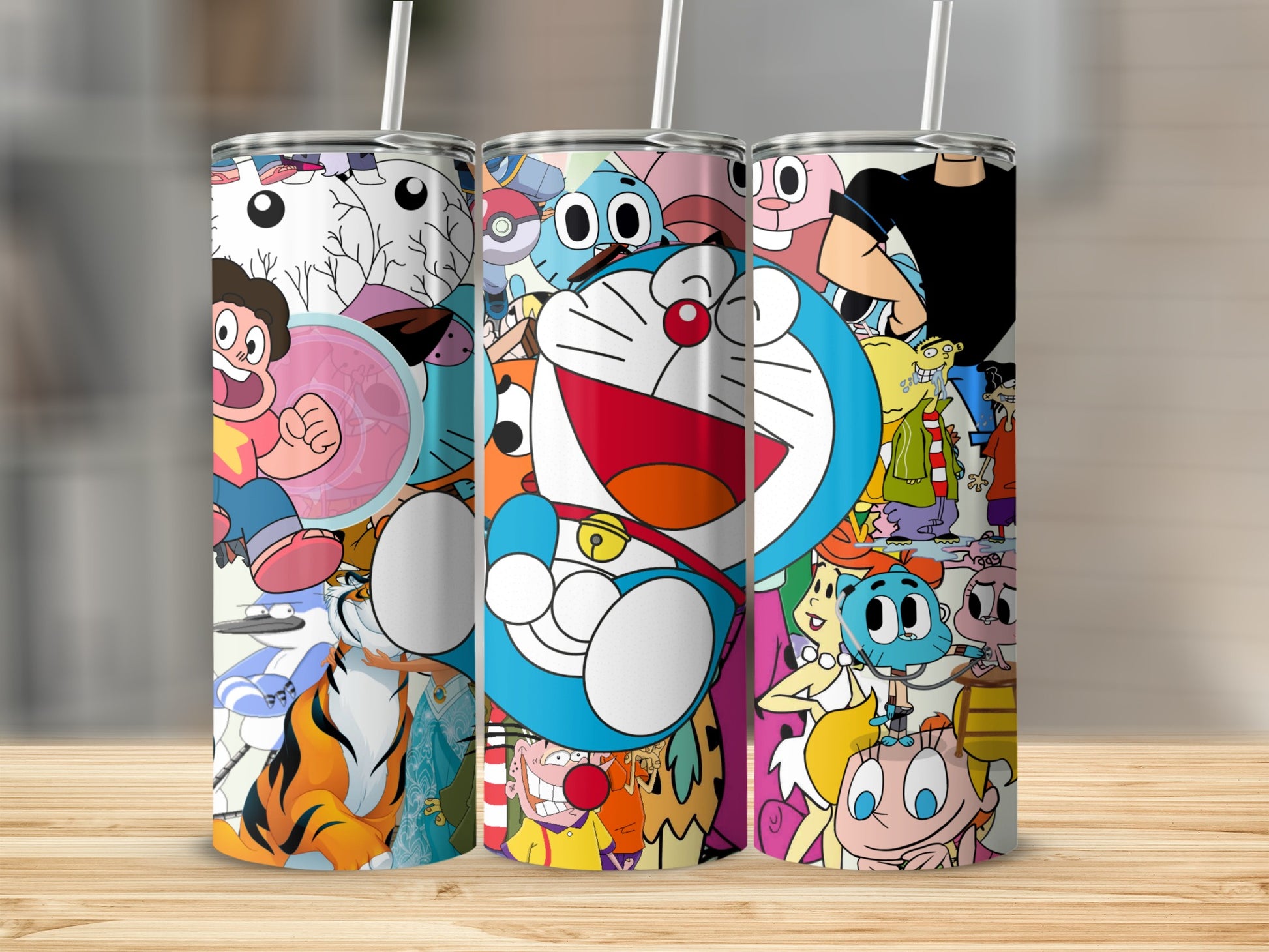 Cartoon Character Collage Stainless Steel Tumbler