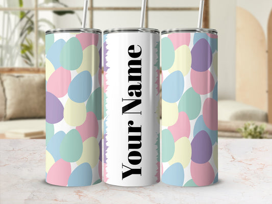 Pastel Easter Egg Pattern Personalized Tumbler