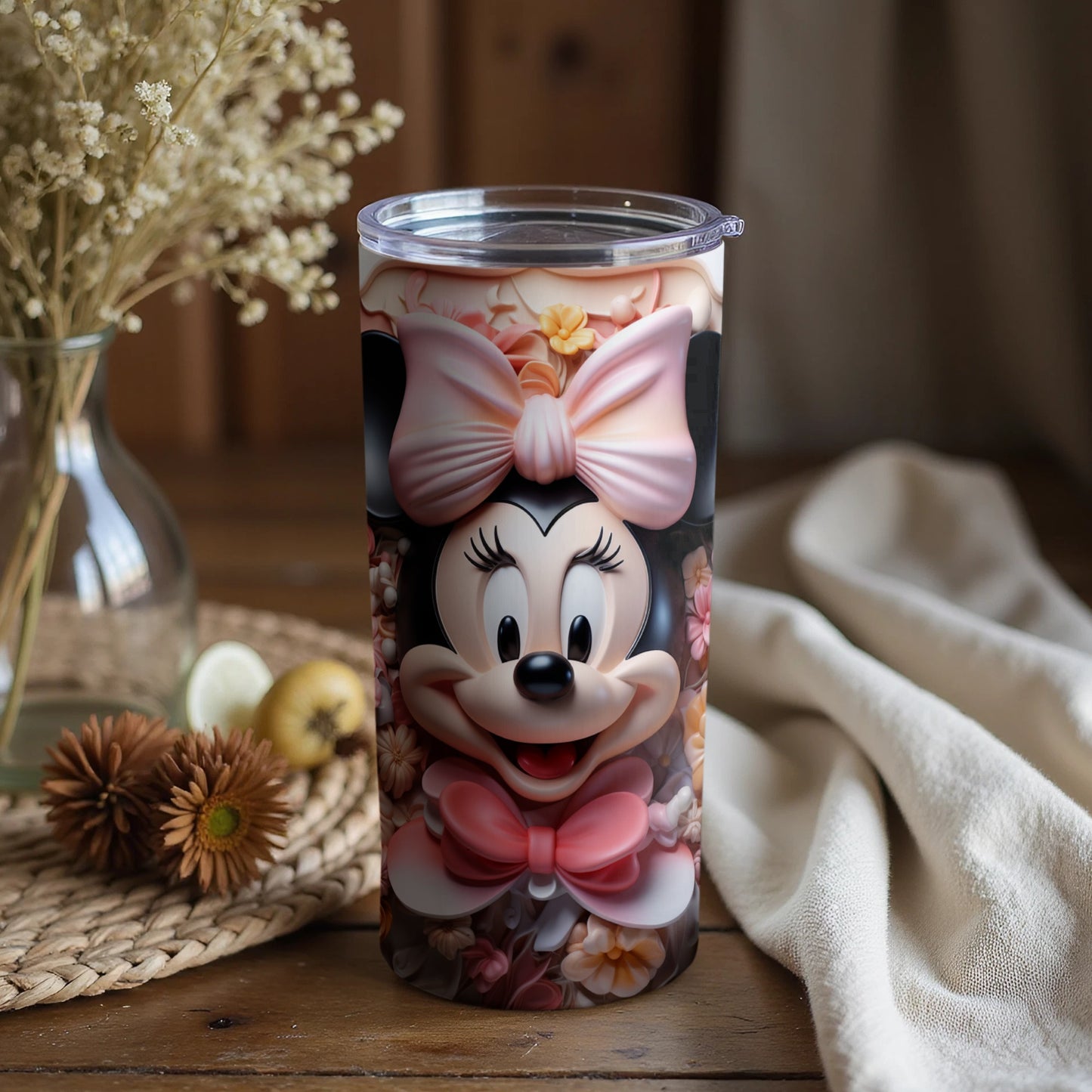 Enjoy Your Drink with Minnie Mouse Floral Tumbler
