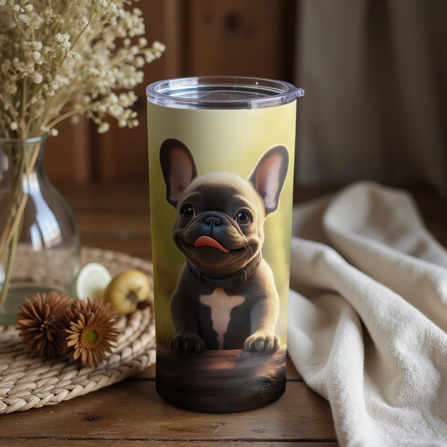 Cute French Bulldog Design Insulated Drink Tumbler