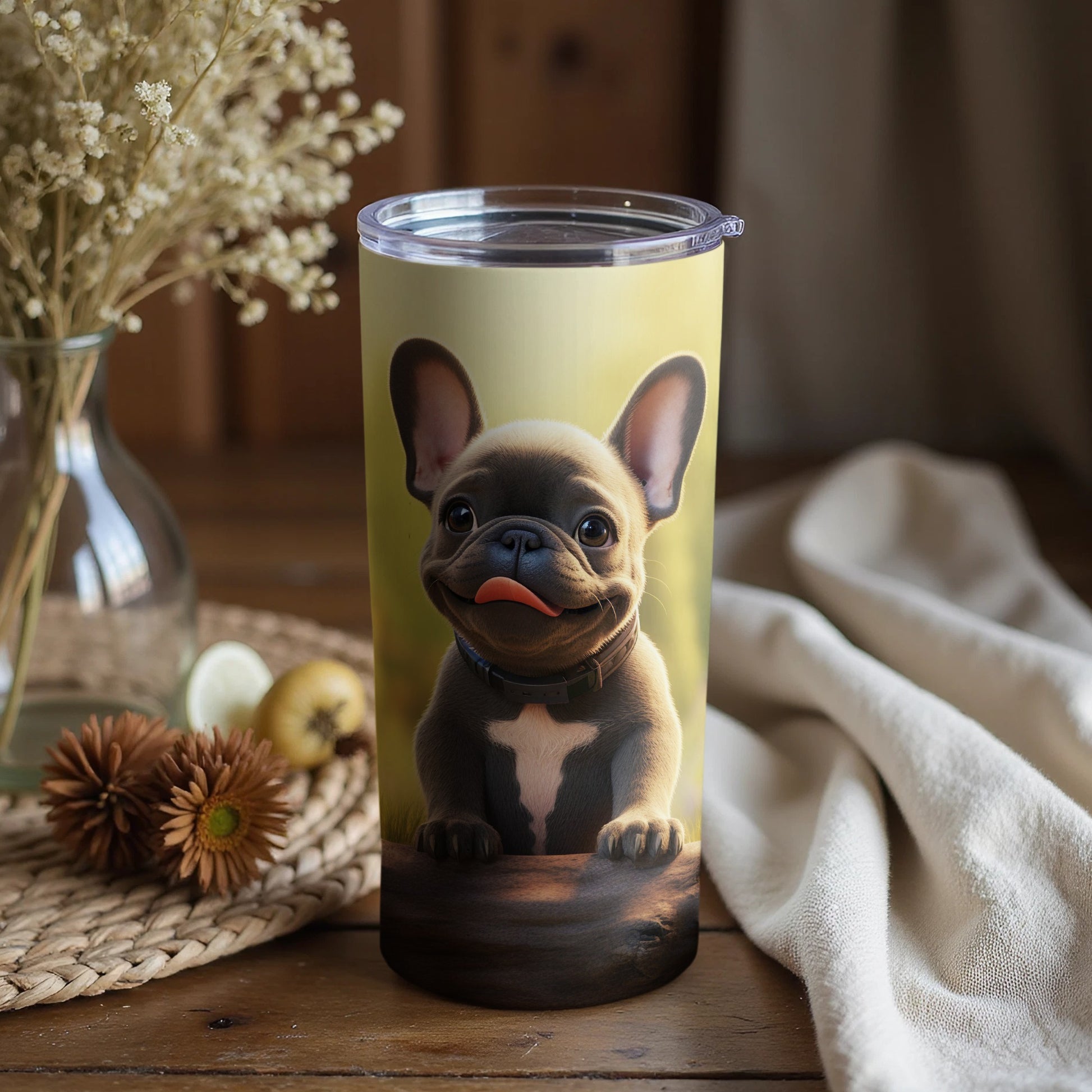 Cute French Bulldog Design Insulated Drink Tumbler