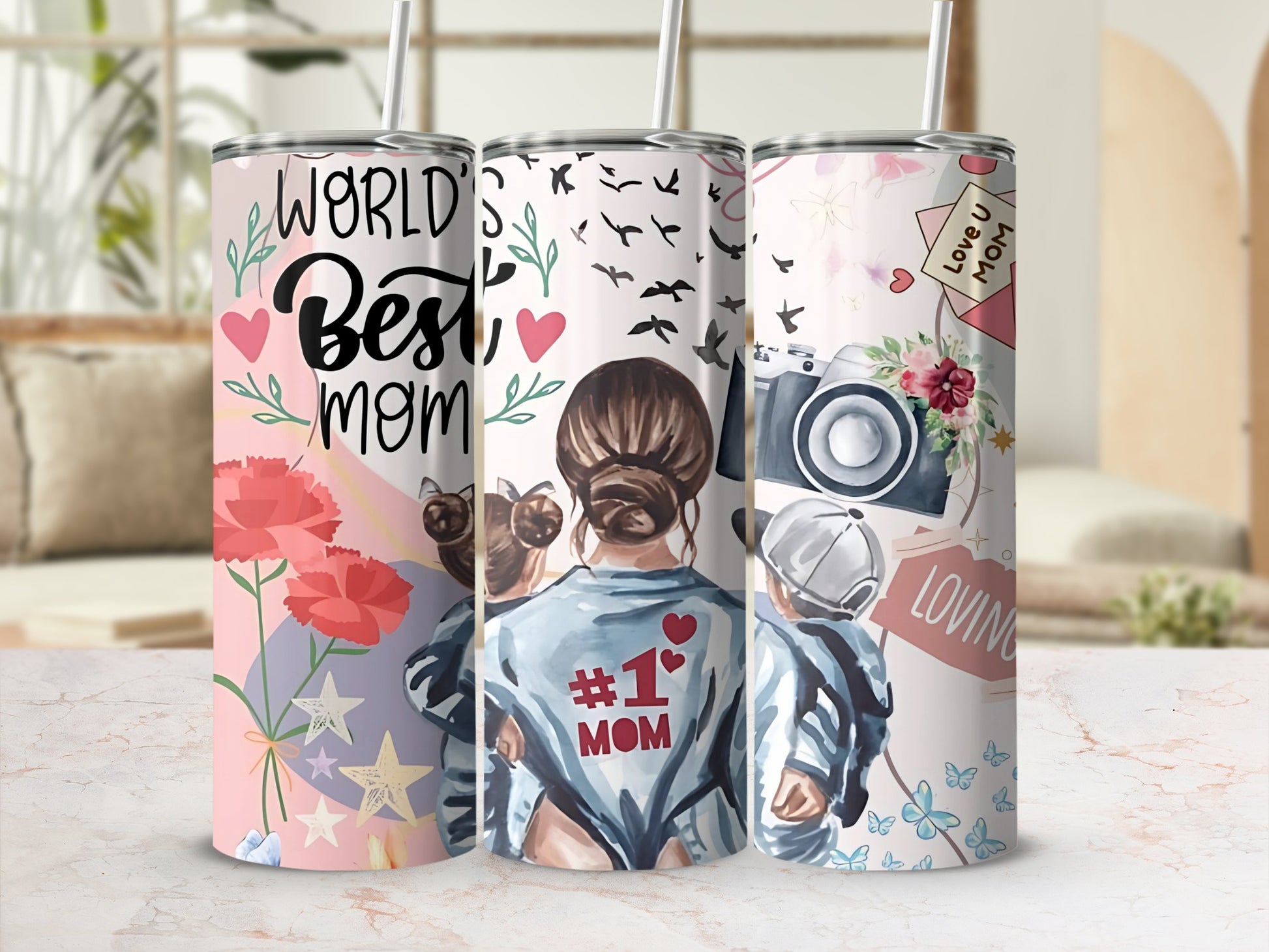 World's Best Mom and #1 Mom Designs Tumblers