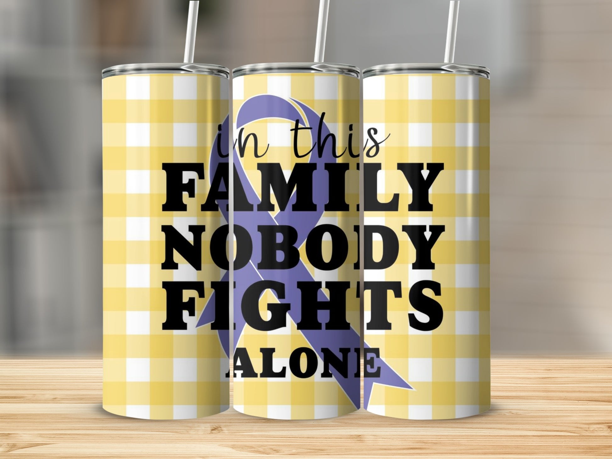 In This Family Nobody Fights Alone Tumbler Product