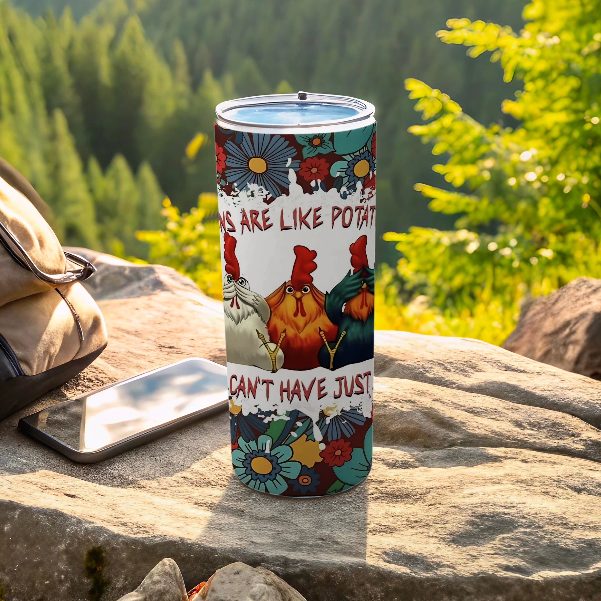 Hens Are Like Potato Chips Design Travel Tumbler