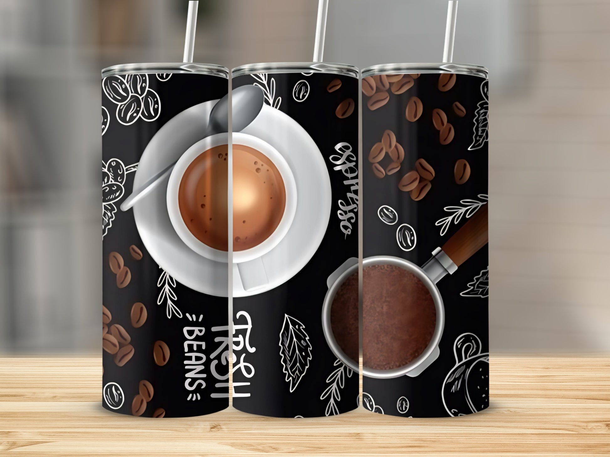 Coffee Lover Fresh Beans Espresso Tumbler Cup Product