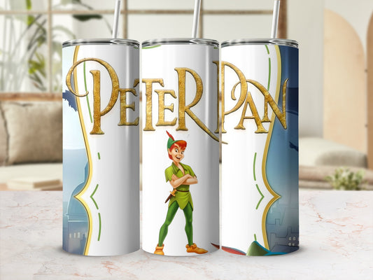 Peter Pan Design Neverland Boy Cartoon Themed Tumblers