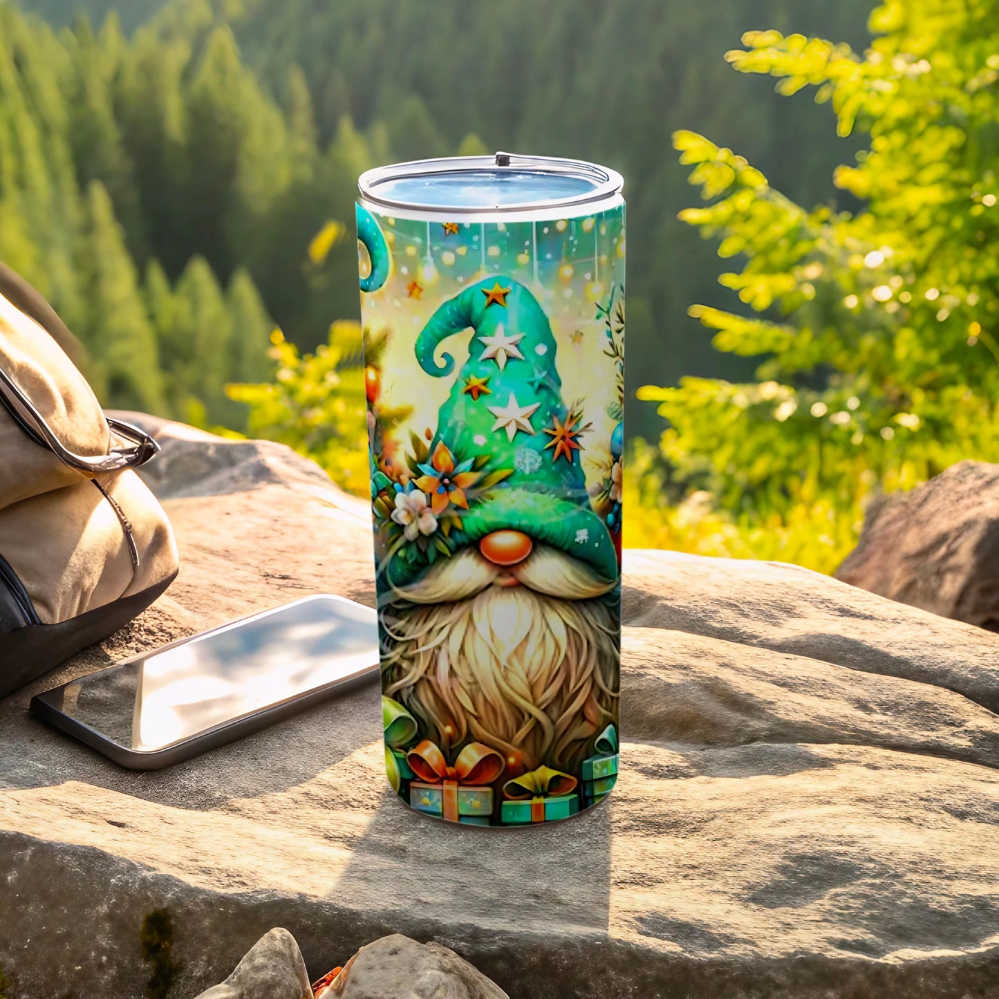 Colorful Whimsical Gnome Design Insulated Tumbler