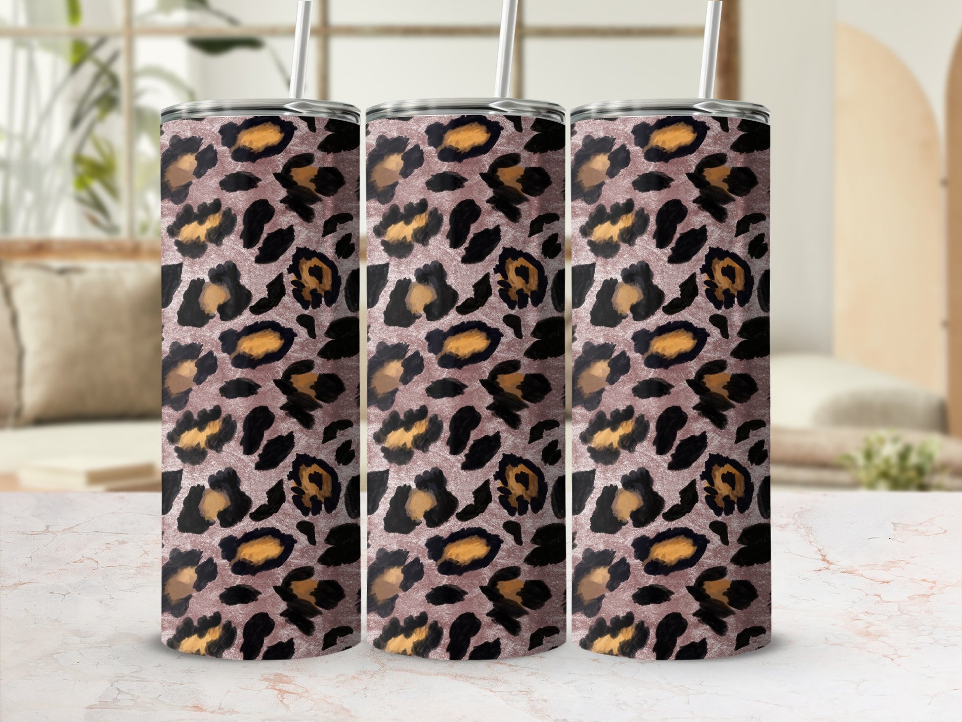 Stylish Leopard Print Tumbler for Trendy Drinkware