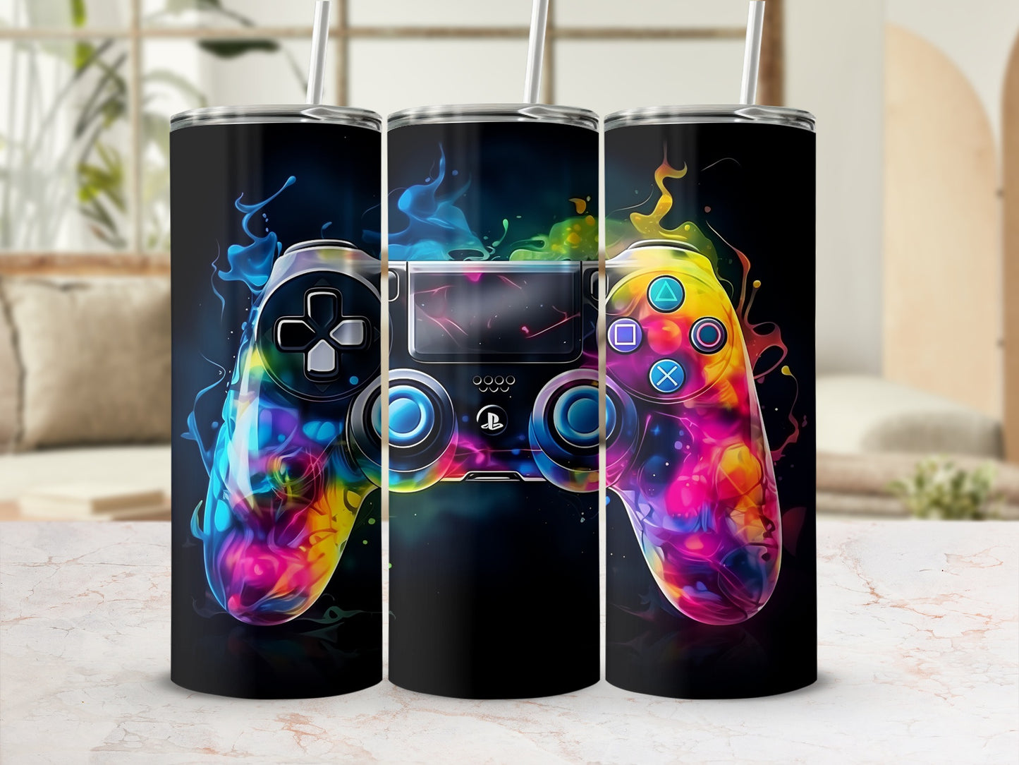 Colorful Game Controller Design Tumbler Cup