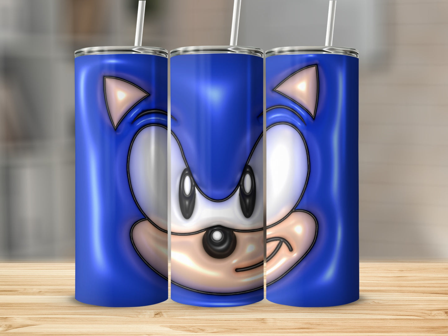Blue Cartoon Hedgehog Face Design Tumbler product