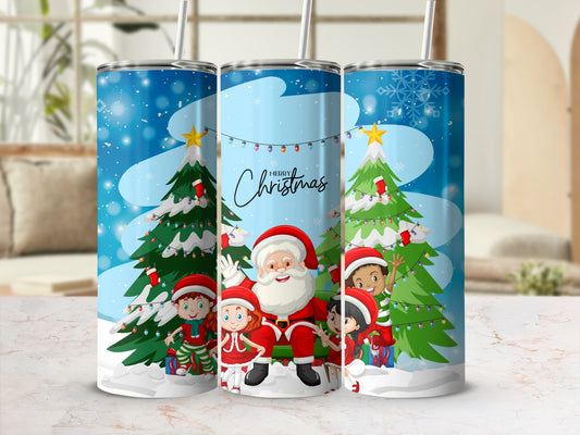 Merry Christmas Santa and Kids Tumbler Christmas Gift