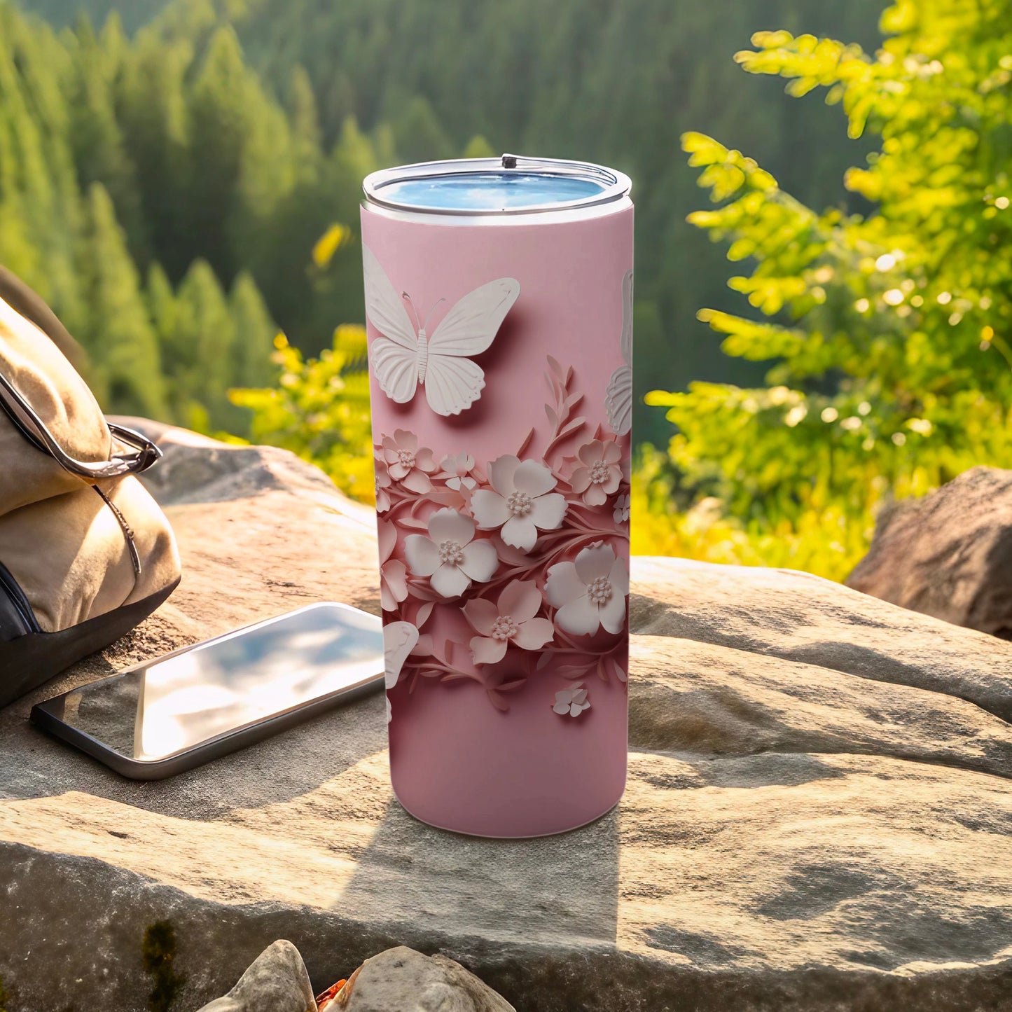 Pink Tumbler White Butterfly Flower Blossom Design product type
Tumbler
PinkTumbler
ButterflyDesign
FloralPattern
FlowerBlossom
NatureInspired
Drinkware
InsulatedCup
TravelMug
CuteDesign
AestheticBottle
WhiteButterflies
TexturedPrint
GiftIdea
OutdoorGear
Hydration
ElegantTumbler
FeminineStyle
RosePink
ButterflyCup