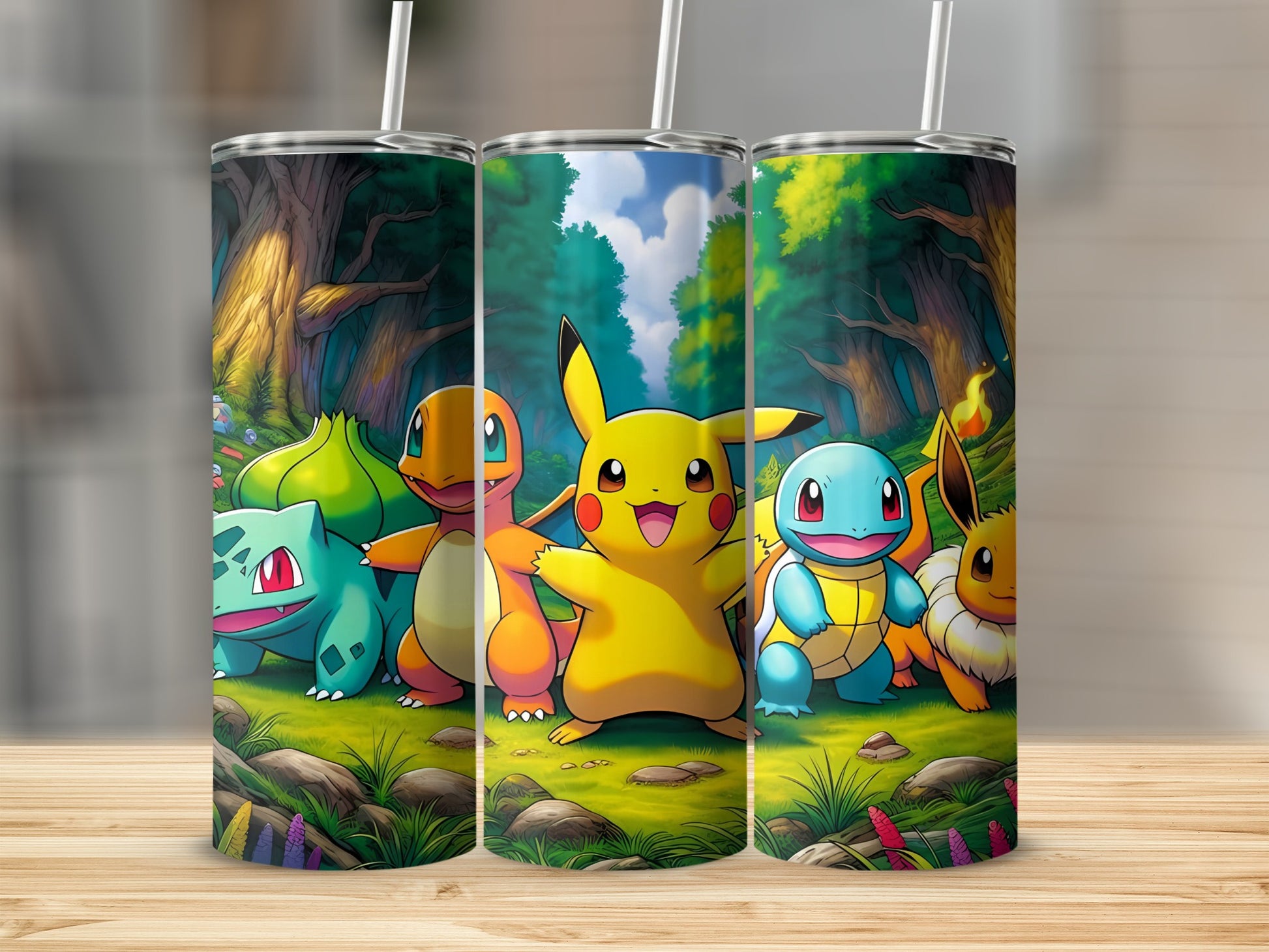 Colorful Pokemon Character Design Tumbler Cup for Fans