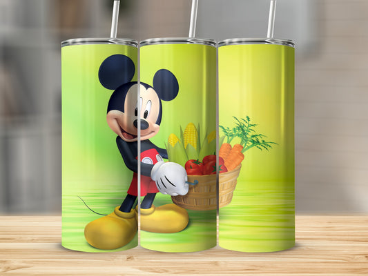 Cartoon Character with Fruits and Vegetables Design