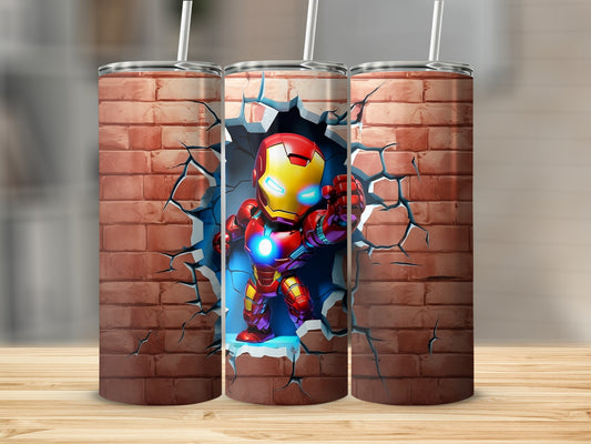 Ironman Breaking Through Wall Tumbler for Hero Fans