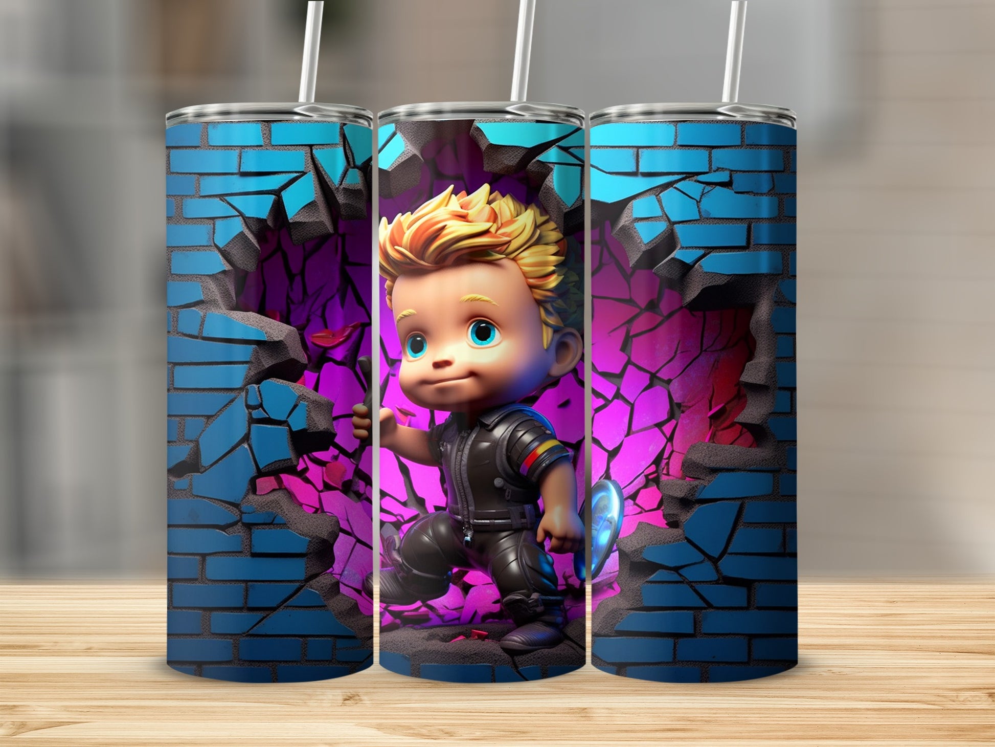 Adorable Baby Explorer Digital Art Skinny Tumbler