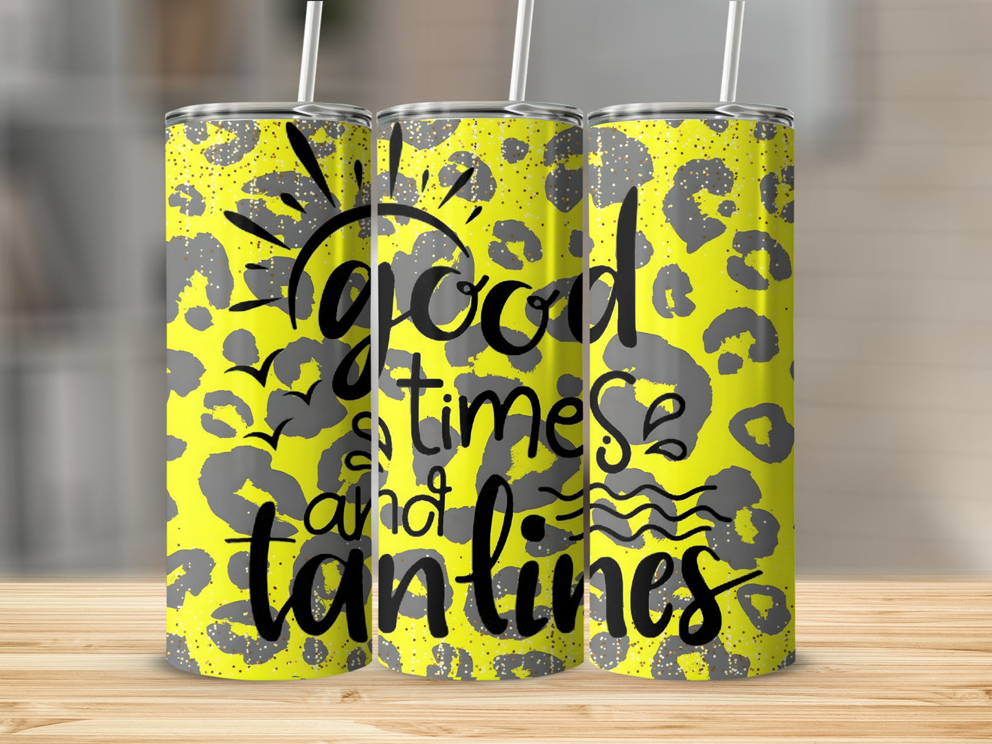 Good Times and Tan Lines Leopard Print Tumbler