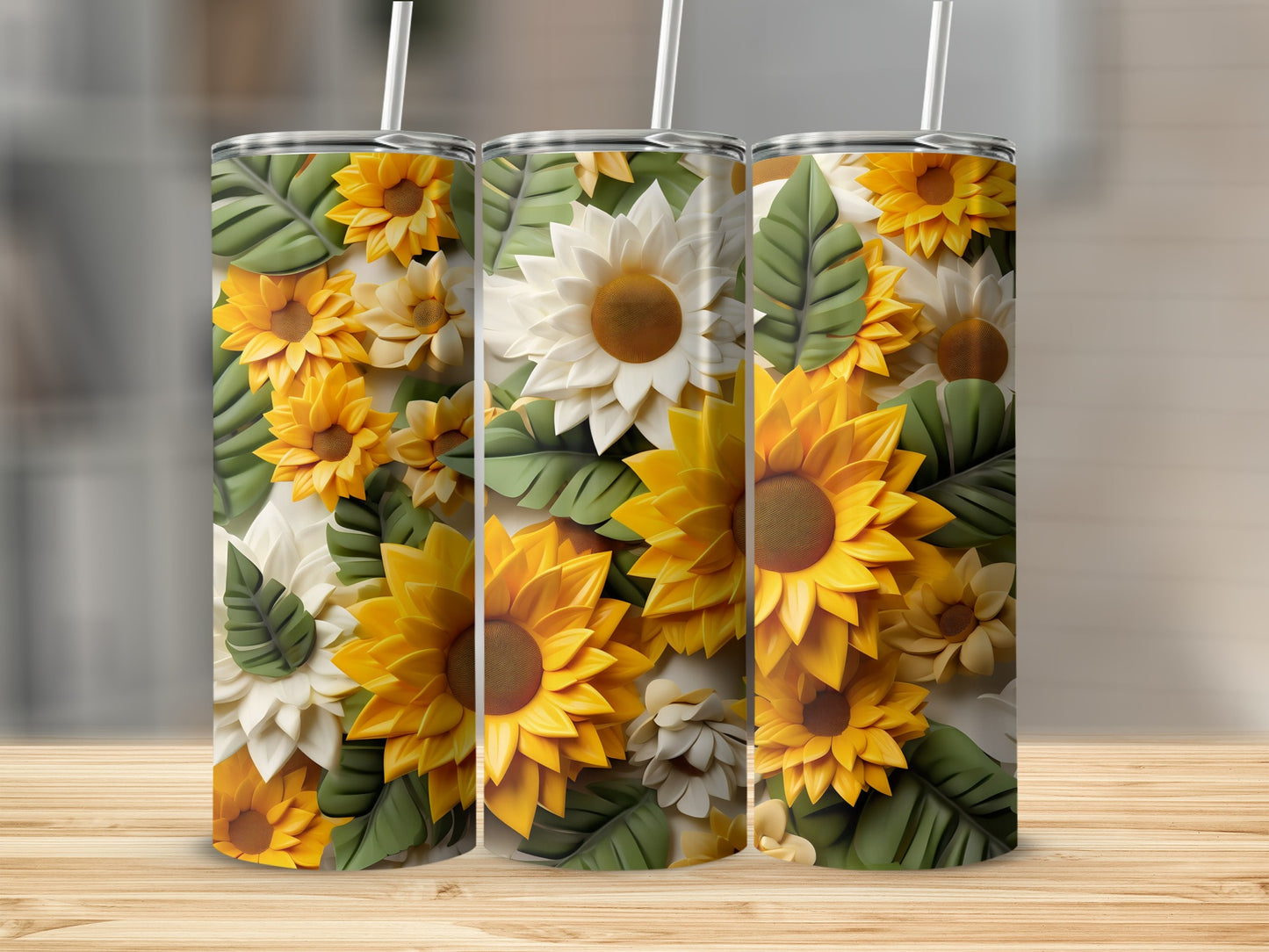 Vibrant Sunflower Design Insulated Tumbler Product