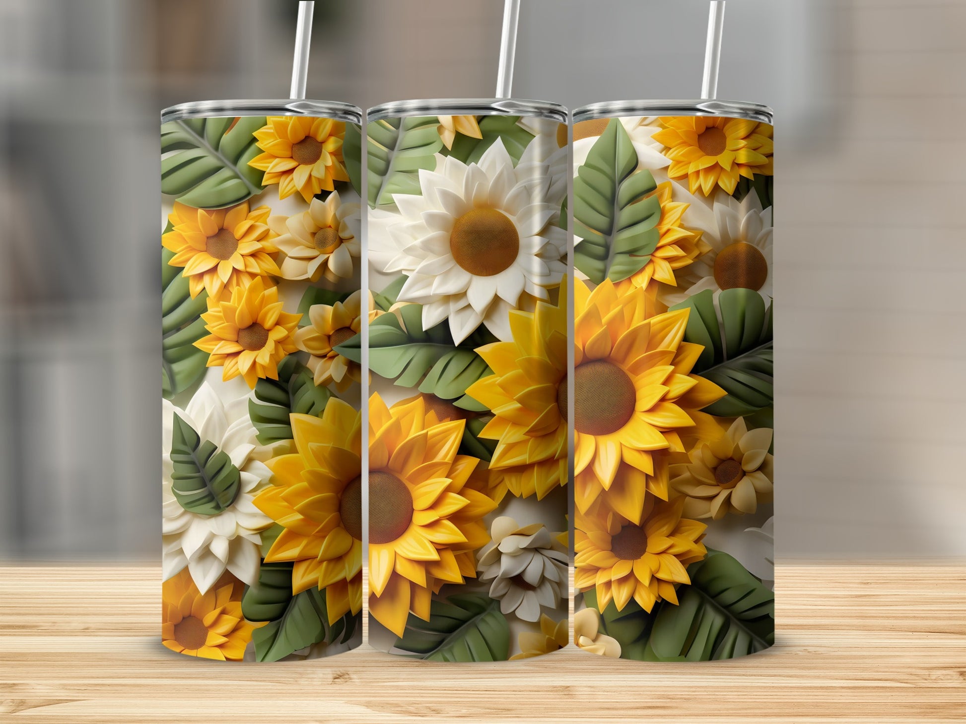 Vibrant Sunflower Design Insulated Tumbler Product