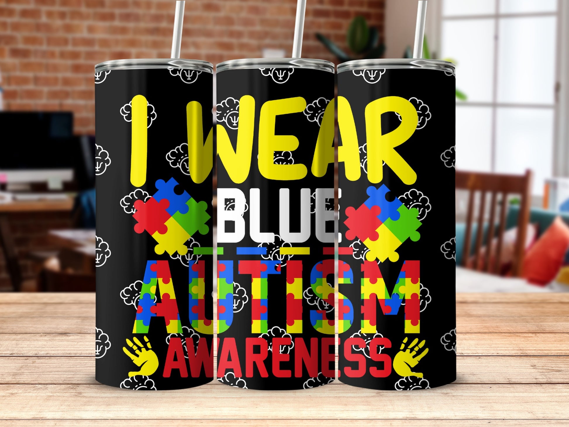 I Wear Blue Autism Awareness Tumbler