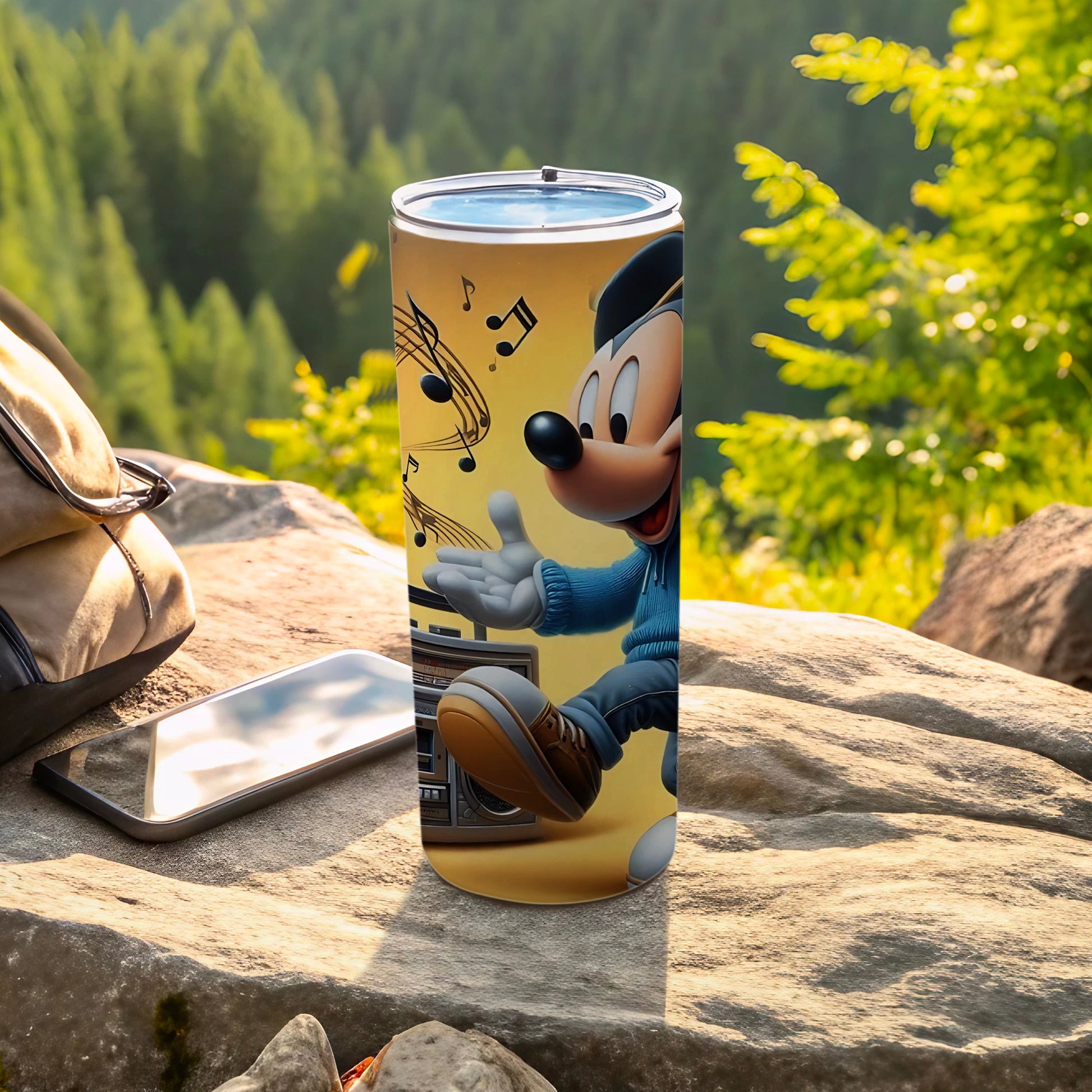 Mickey Mouse Music Art Travel Tumbler for Outdoor Adventures