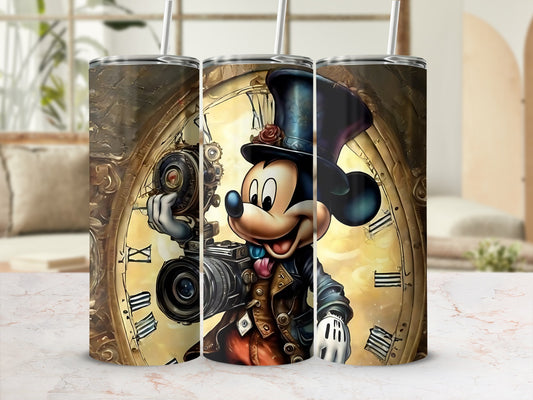 Retro Cartoon Character with Clock Customizable Tumbler