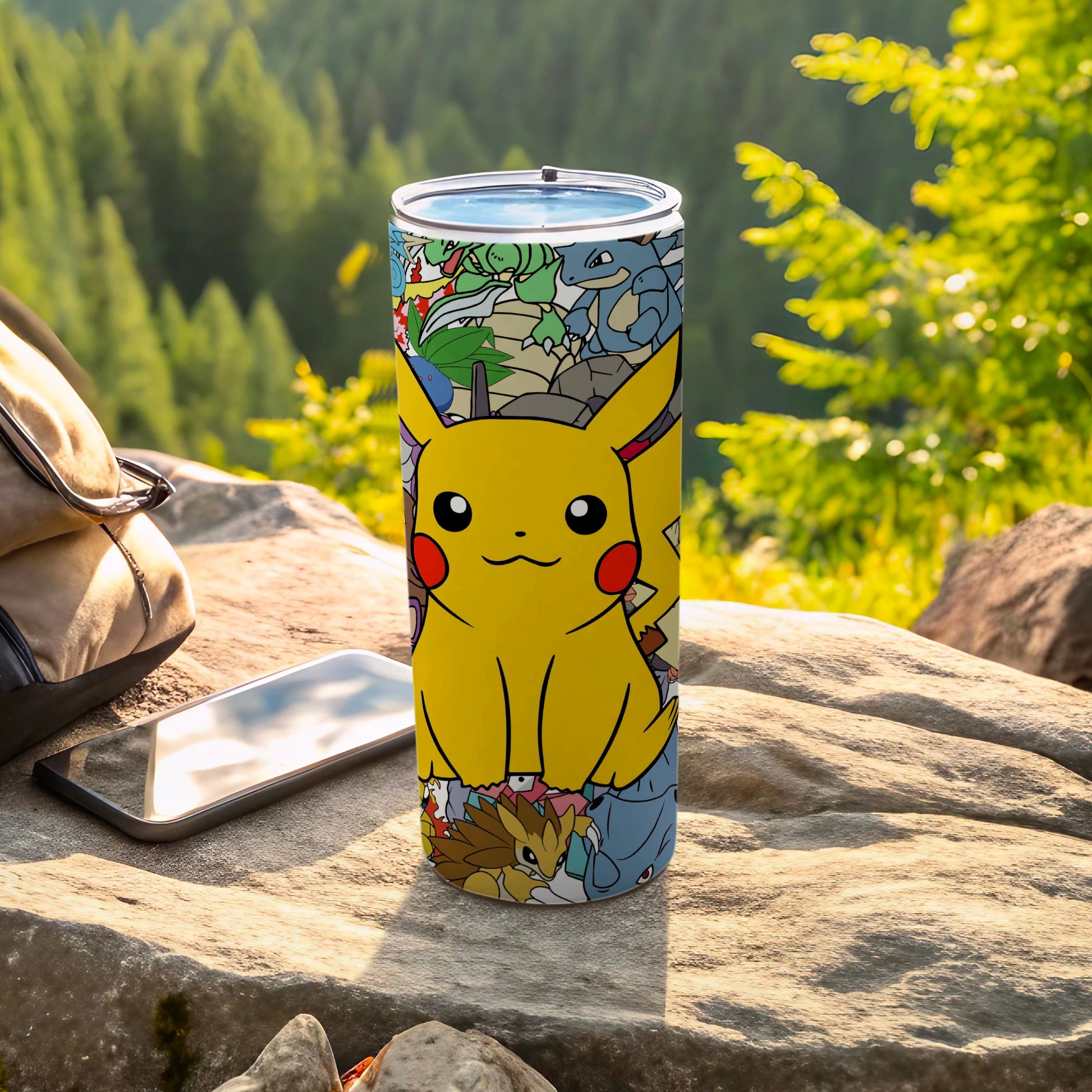 Colorful Pikachu and Friends Design Tumbler Cup