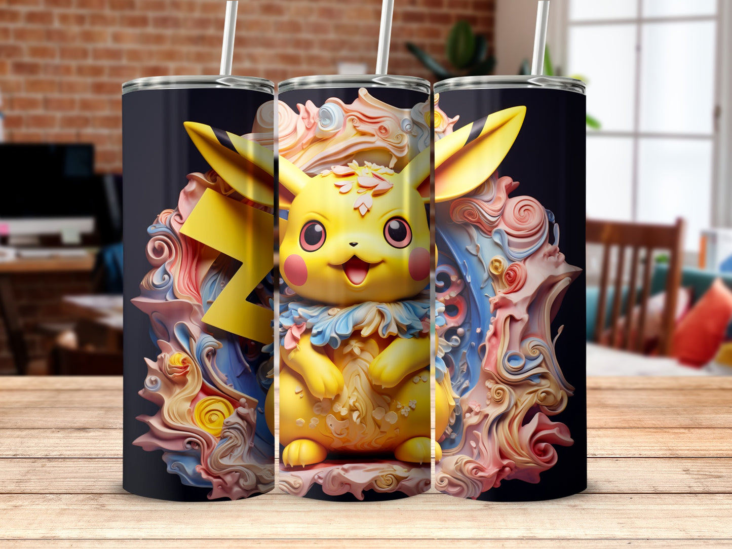 Cute Yellow Character with Colorful Swirls Tumbler