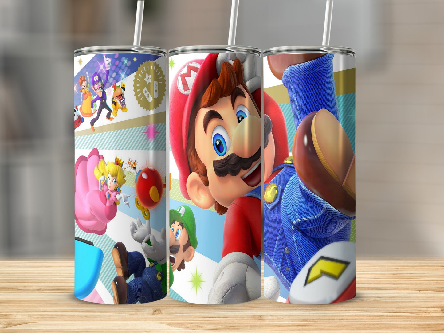 Colorful Super Mario Characters Themed Drink Tumblers
