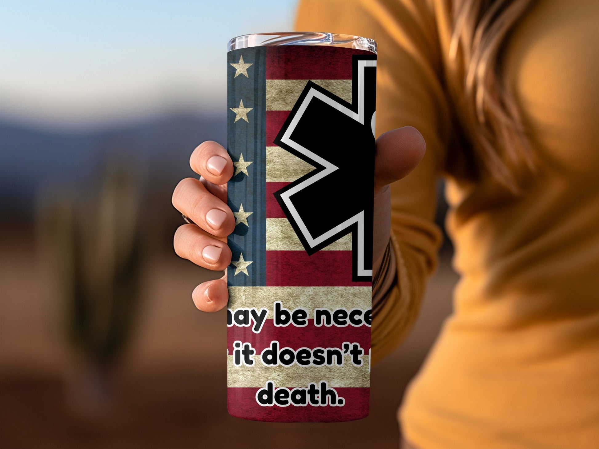 Patriotic EMS Design Insulated Tumbler Cup