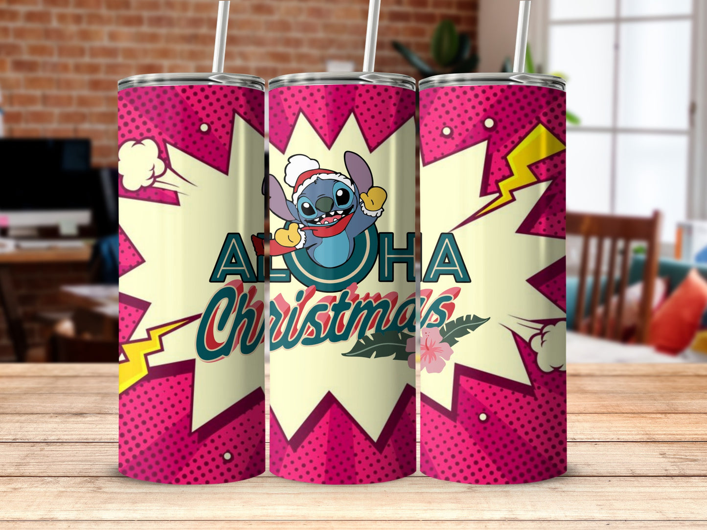 Festive Aloha Christmas Design Insulated Tumbler