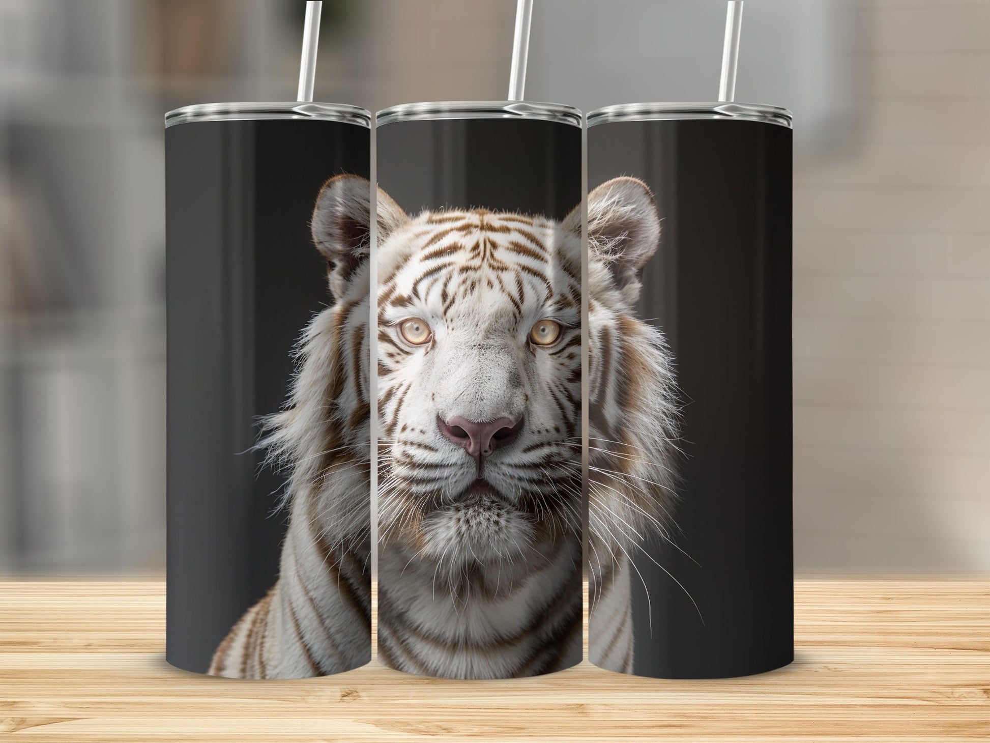 White Tiger Face Dark Background Striking Eyes Tumbler product type
White tiger, Tiger face, Tiger eyes, Big cat, Wildlife, Animal print, Jungle animal, Safari animal, Majestic animal, Wild animal, Nature themed, Unique design, Exotic animal, Animal lover, Wildlife art, Feline power, Striking image, Powerful design, Tiger stripes, Rare animal