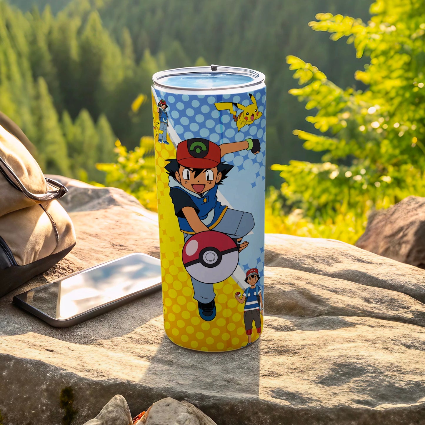 Colorful Anime Character Design Travel Mug