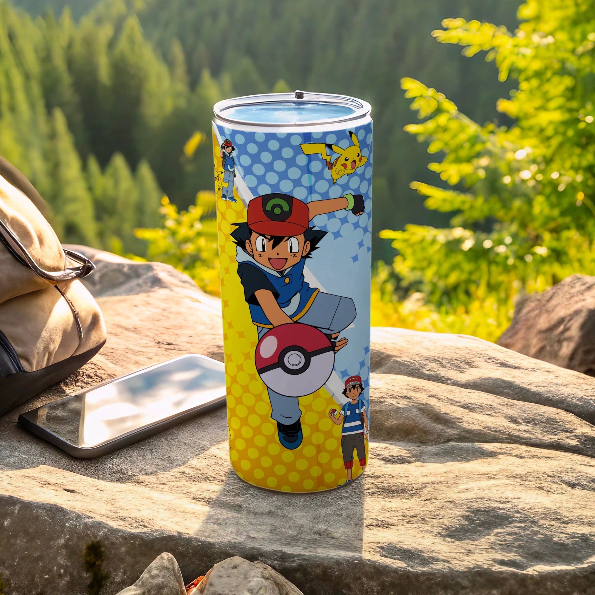 Colorful Anime Character Design Travel Mug