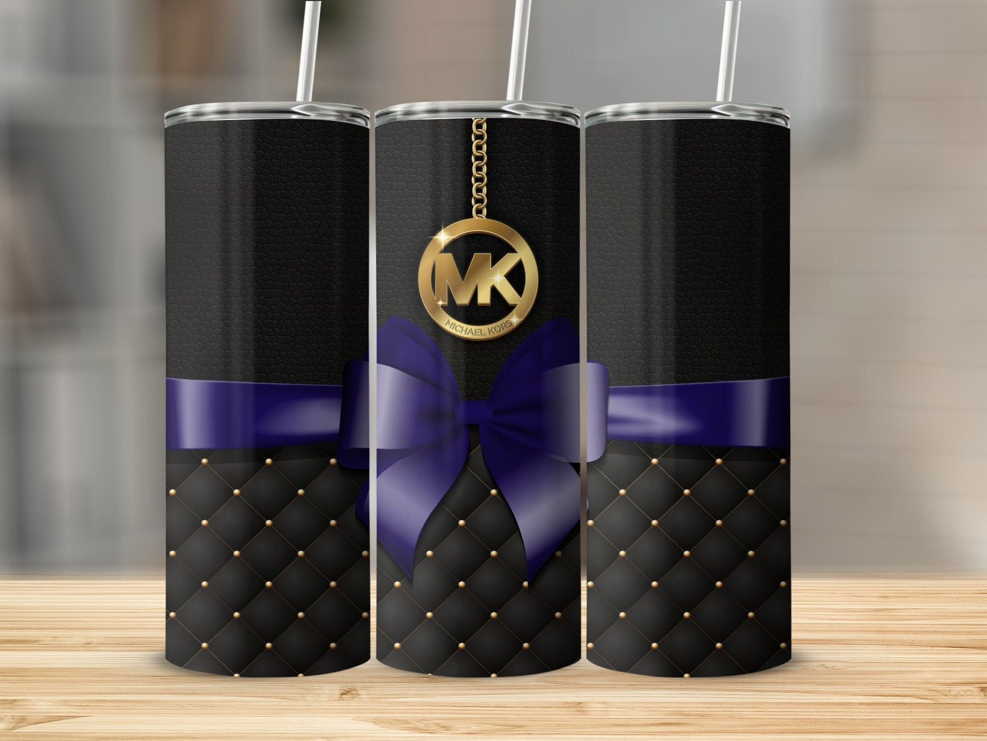 Luxurious Black and Gold MK Design Tumbler