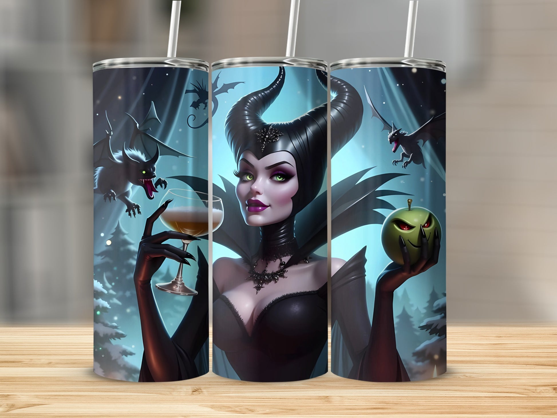 Dark Fantasy Evil Queen Design Insulated Tumbler Cup