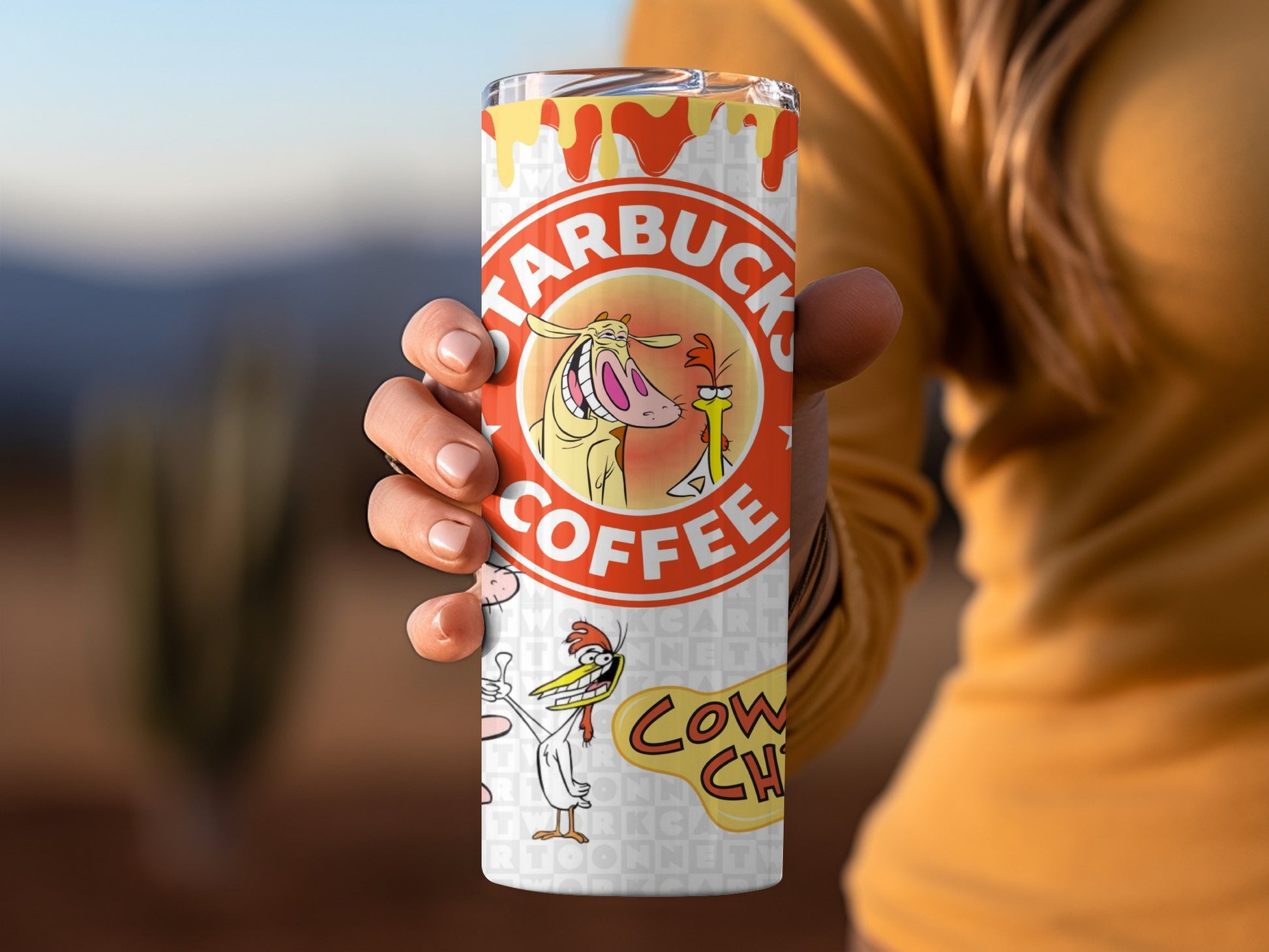 Starbucks Coffee Cow and Chicken Themed Tumbler