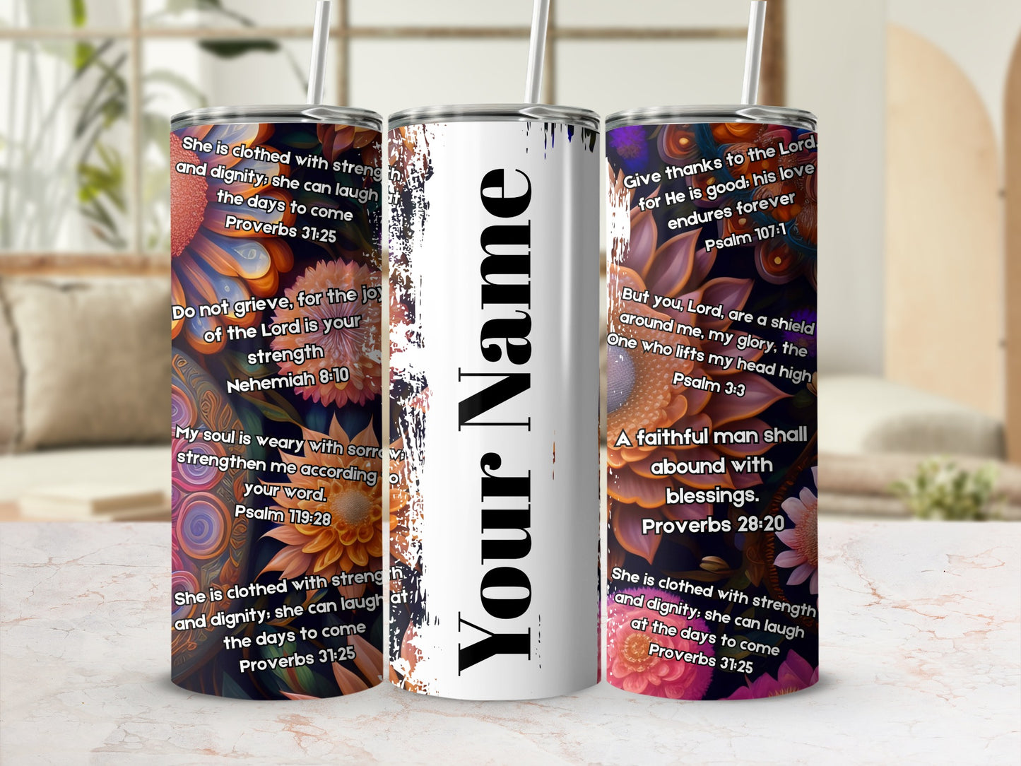 Personalized Inspirational Scripture Stainless Steel Tumbler