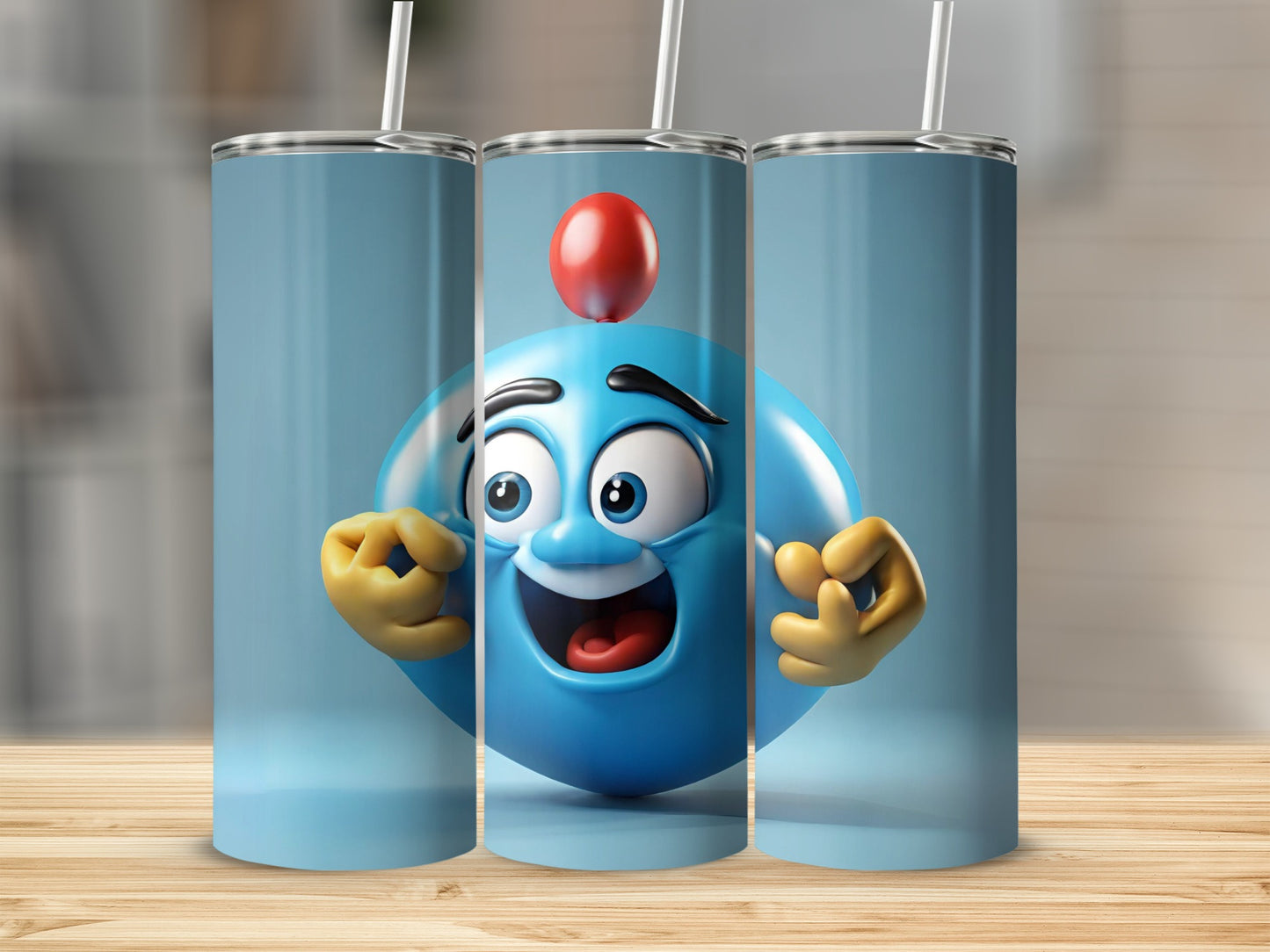 Cartoon Blue Character Tumbler Thermos Flask Cup