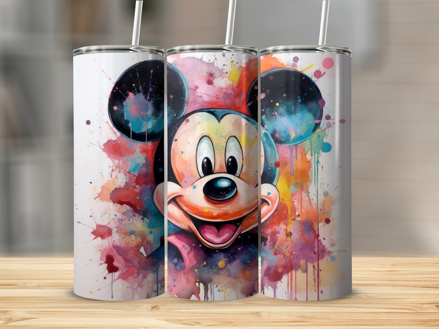 Vibrant Colorful Splattered Art Featuring Iconic Character