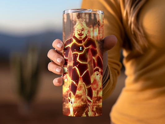 Ben 10 Alien with Flame Head in the Fire Tumblers