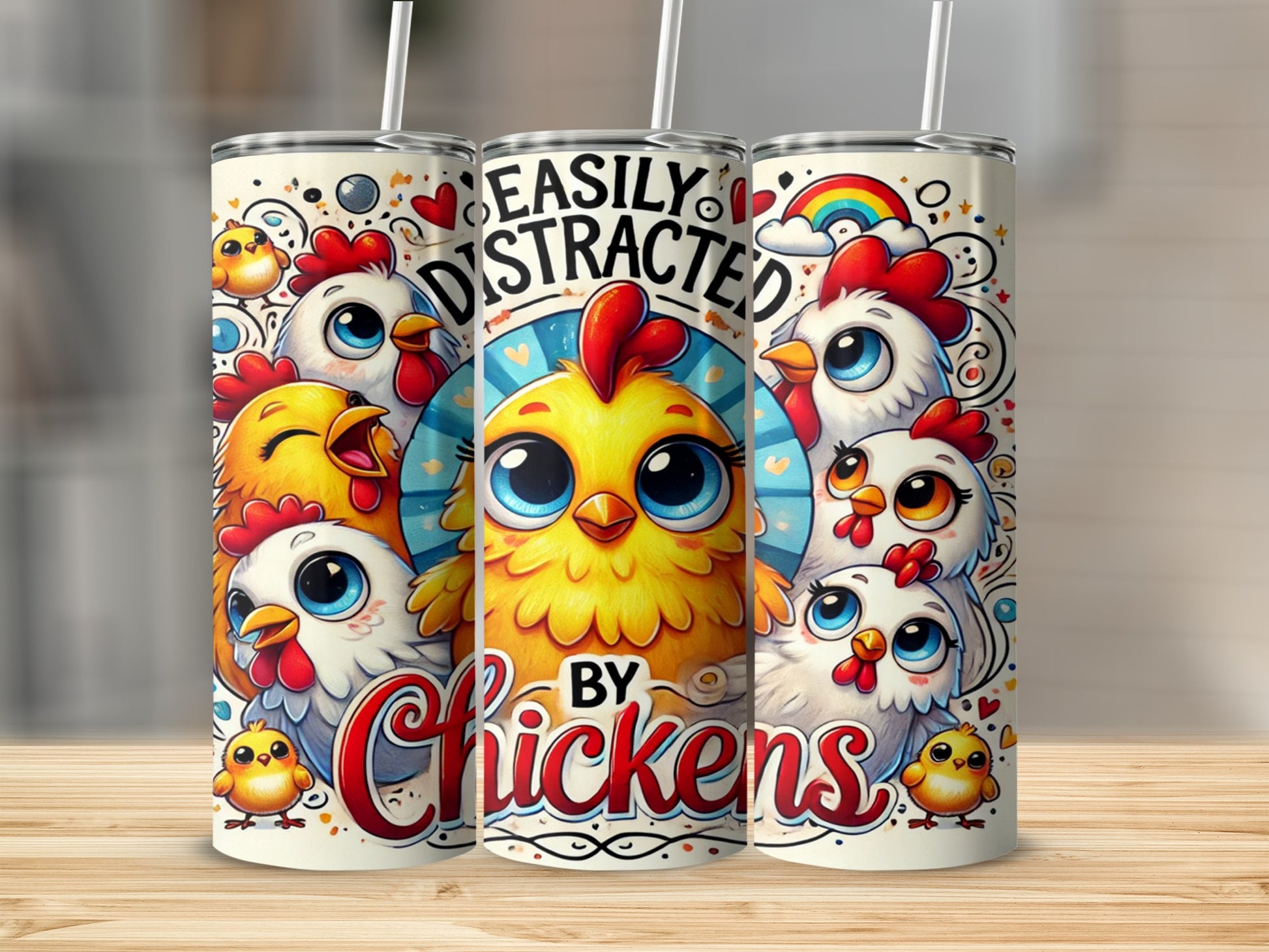 Easily Distracted by Chickens Tumbler Cup