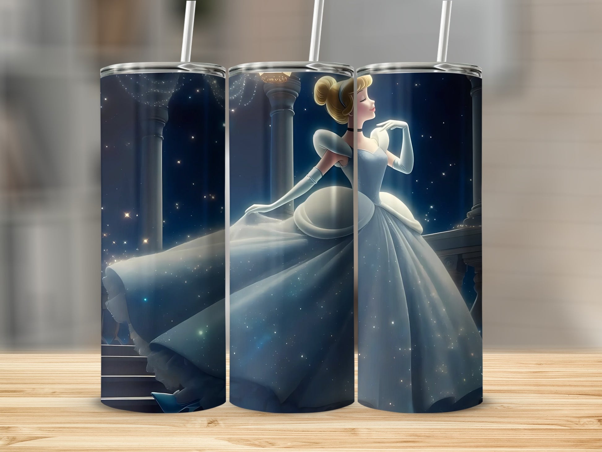 Elegant Princess in Ball Gown Design Tumbler Product