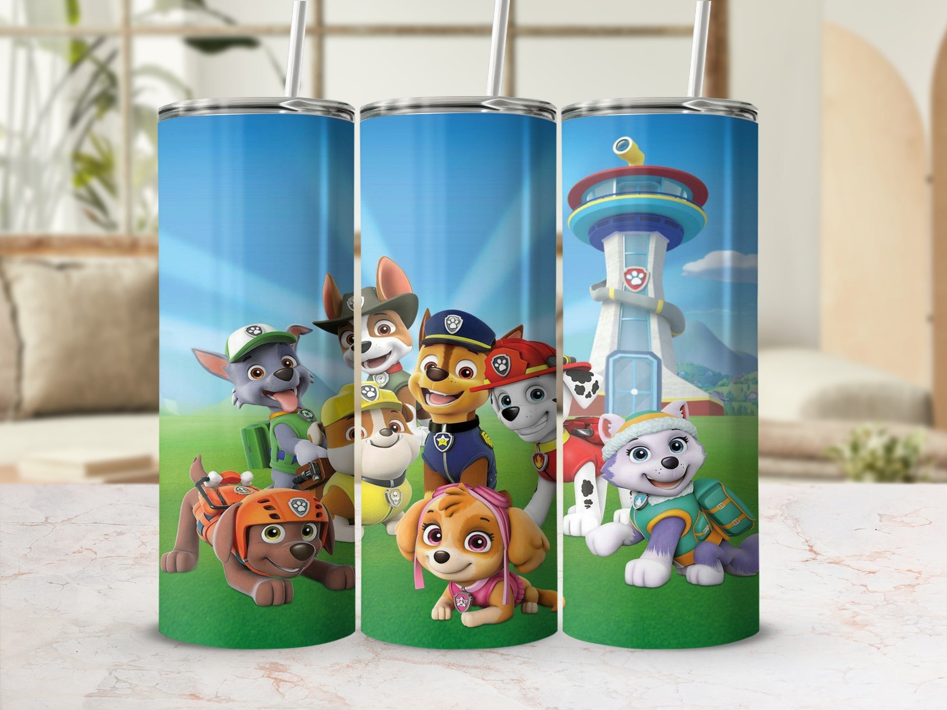 Fun Paw Patrol Characters Design Tumbler for Kids