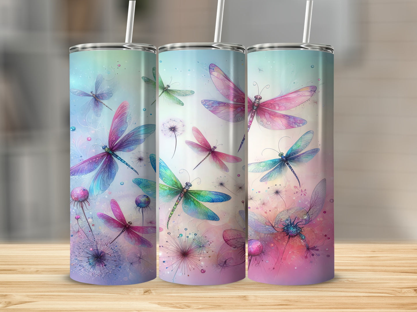 Colorful Dragonfly Art Design Tumbler Cup Product