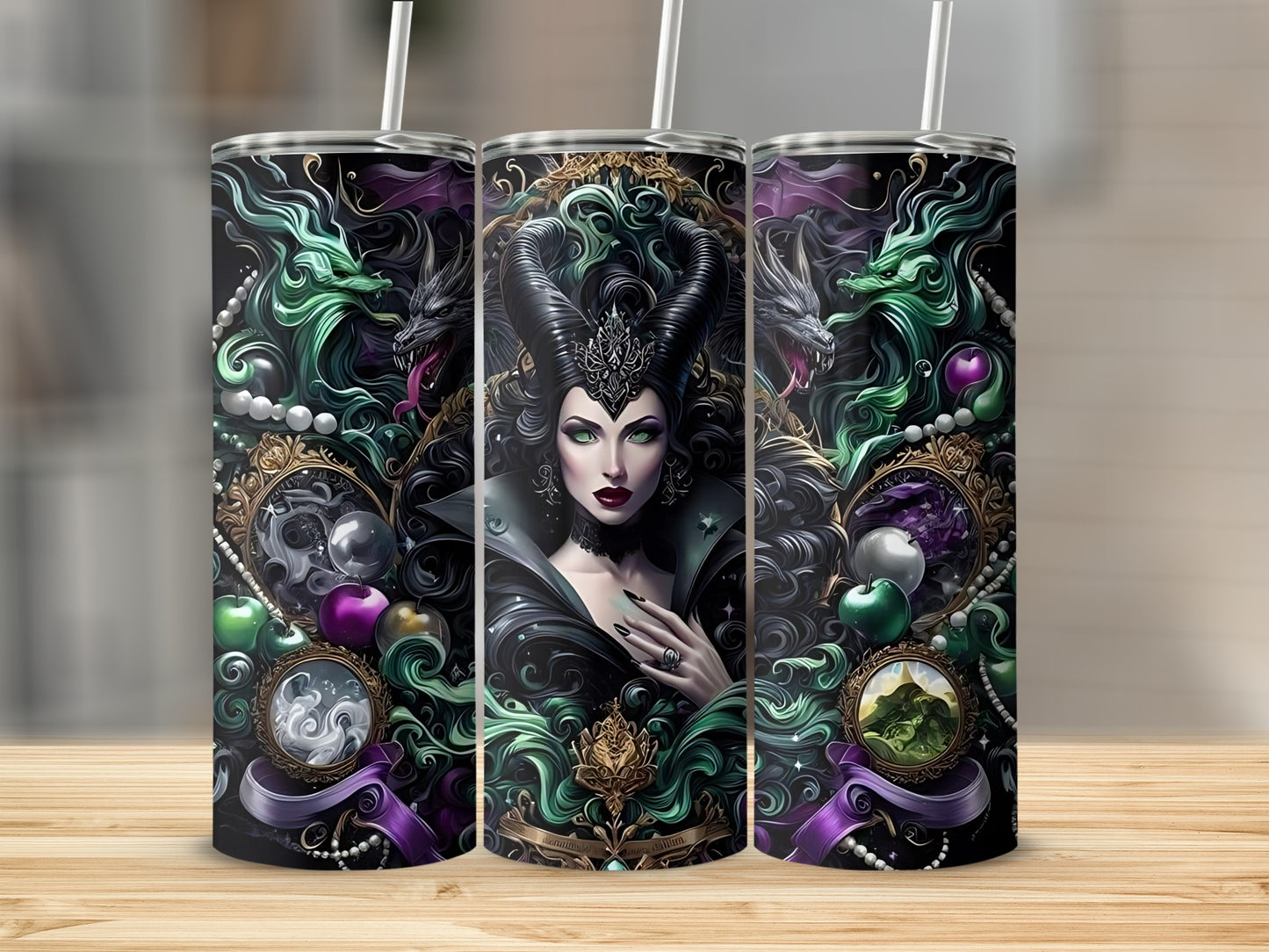 Dark Fantasy Queen Dragon Art Insulated Tumbler