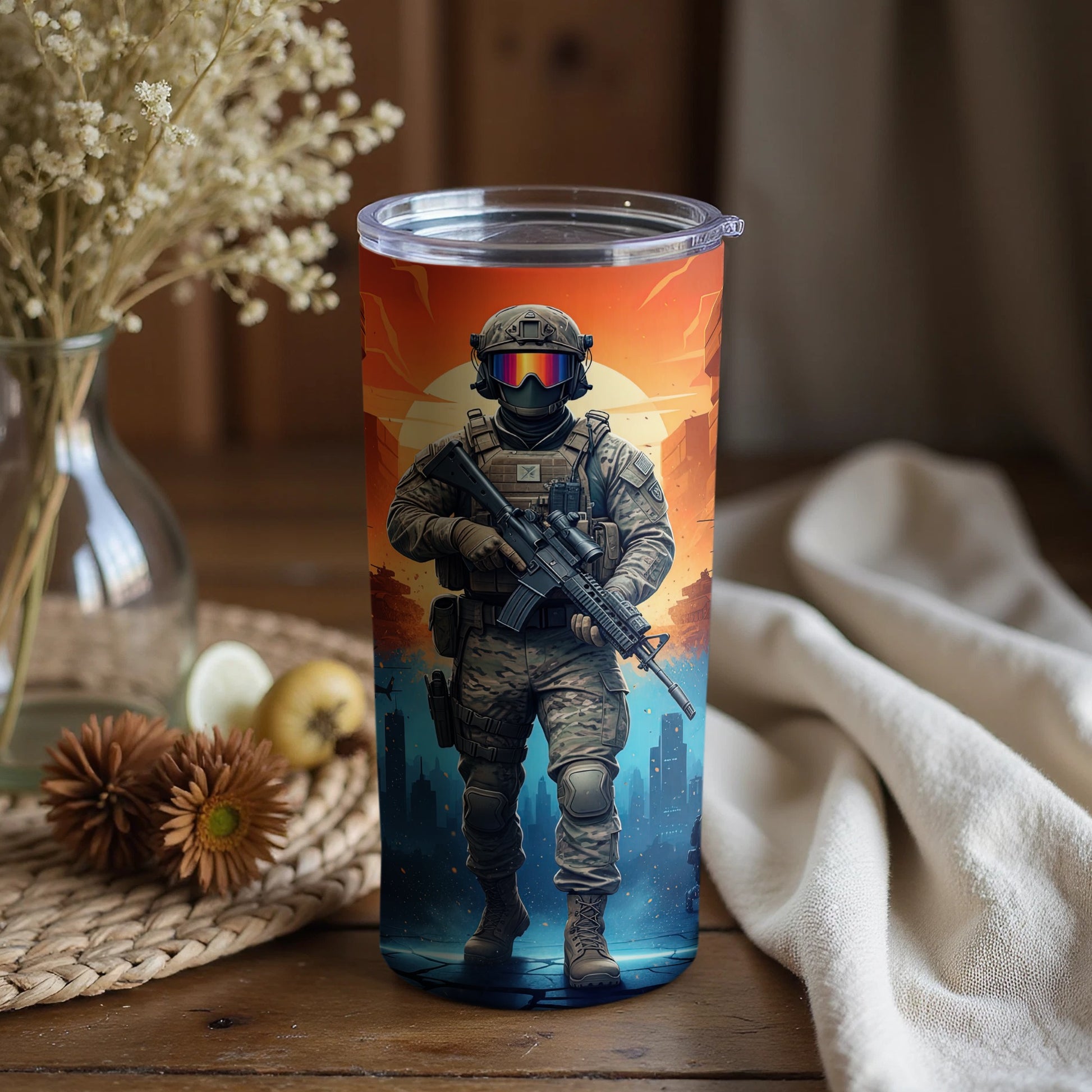 Tactical Design Travel Tumbler for Beverage Enthusiasts