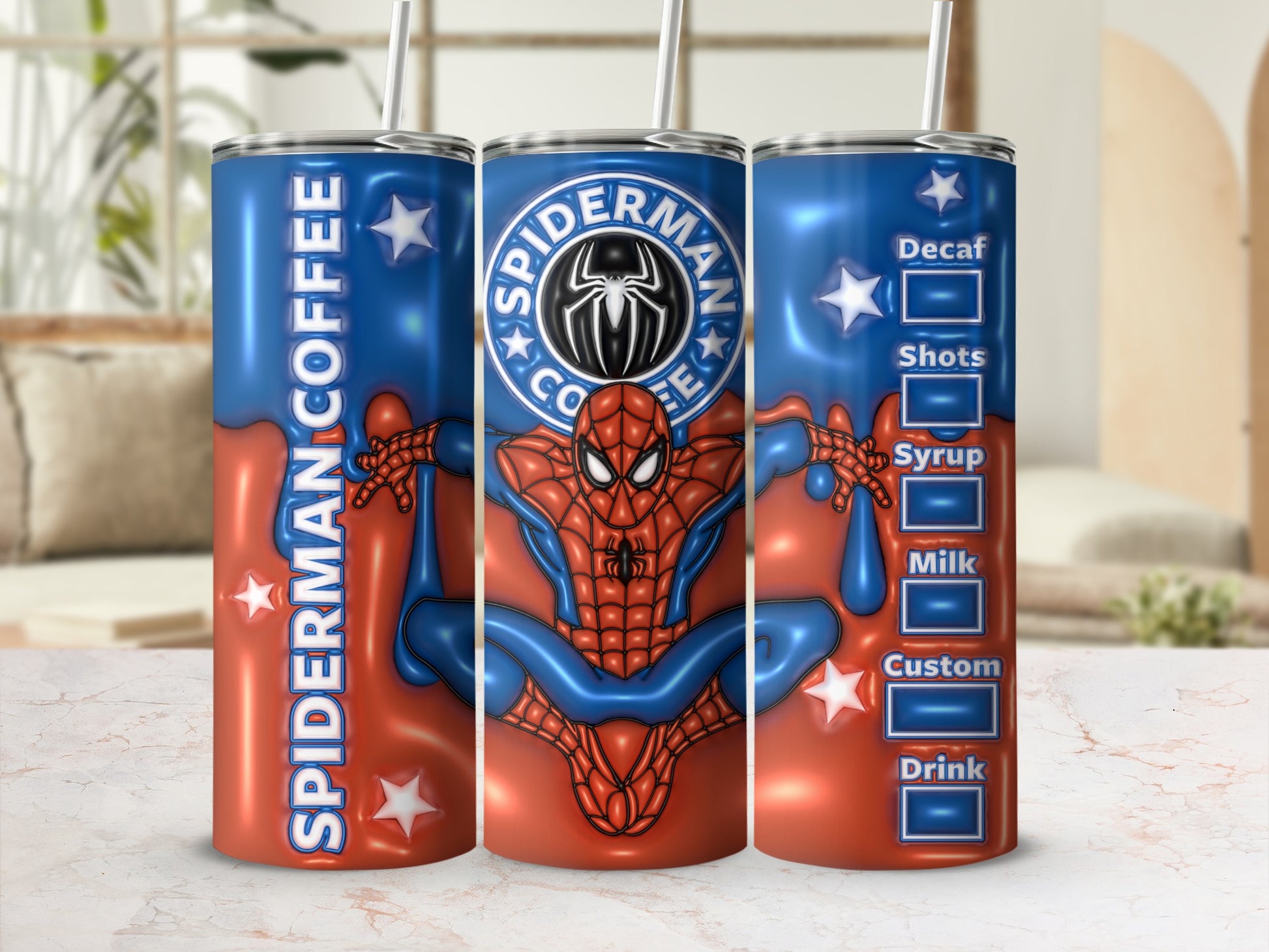 Spiderman Coffee Customizable Drink Tumbler