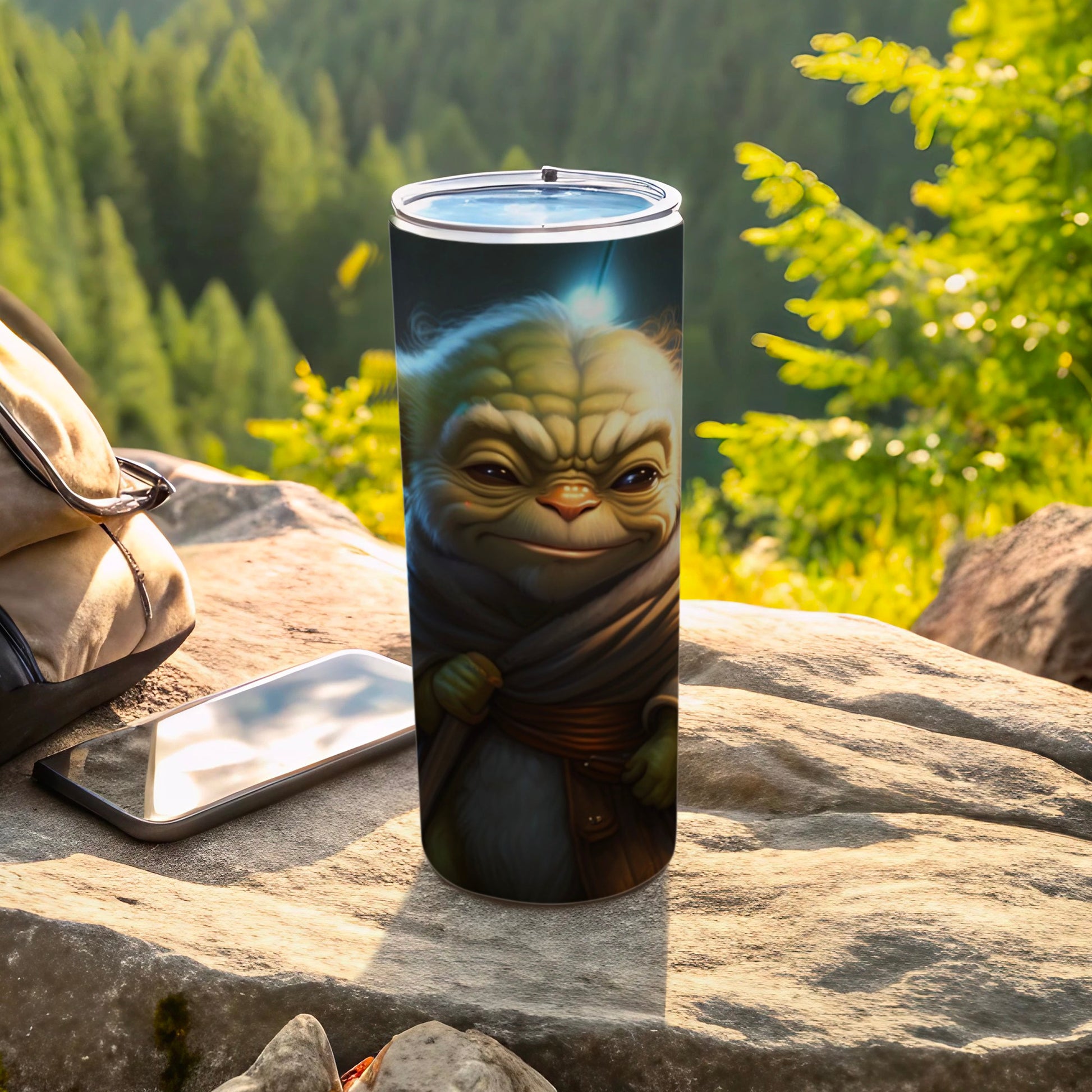 Adorable Yoda Sage Character Design Travel Tumbler product type
