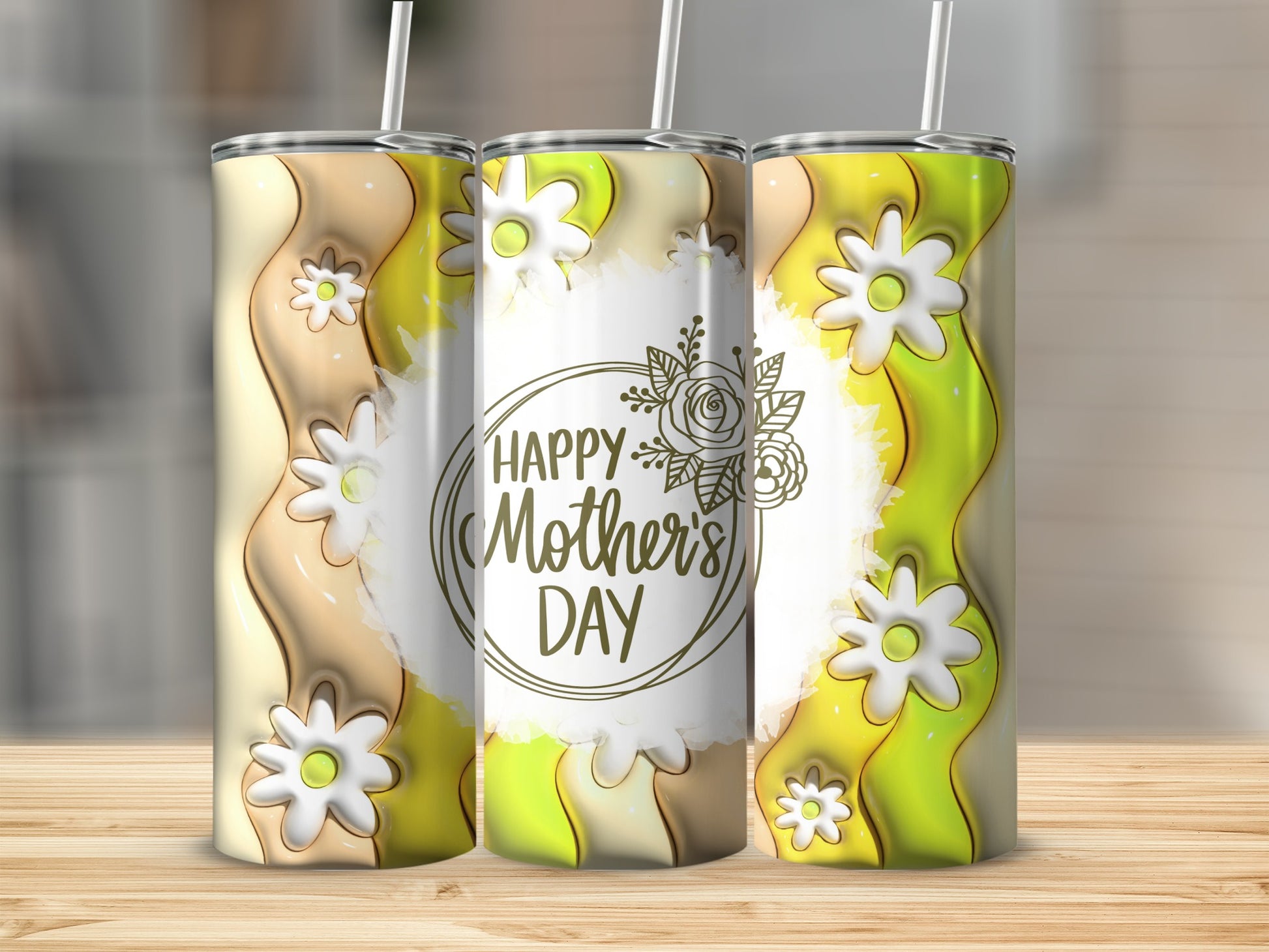 Mother's Day Floral Design Beverage Tumbler Gift Item